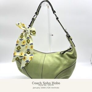 Coach Soho Hobo 10576 Vintage 2000 Green Leather Y2K Archive Bag